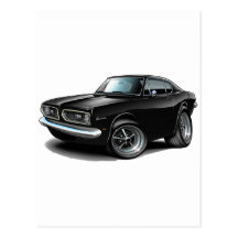 1967-69 Barracuda Black Car Postcard