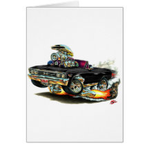 1967 Chevelle Black Convertible Greeting Cards