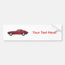 1967 Corvette: Sports Car: Candy Apple Finish: Bumper Sticker