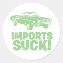 1967 Ford Mustang Convertible Round Sticker