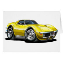 1968-72 Corvette Yellow Car Cards