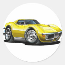 1968-72 Corvette Yellow Car Stickers