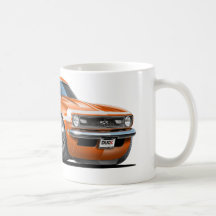 1968 Camaro Orange-White Car Coffee Mugs