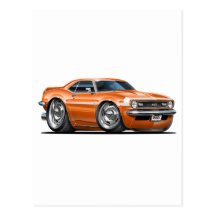 1968 Camaro Orange-White Car Post Cards