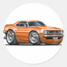 1968 Camaro Orange-White Car Sticker