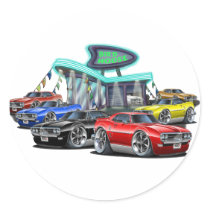 1968 Firebird Car Dealer Round Stickers