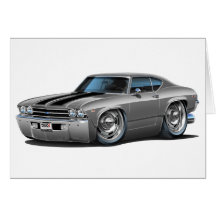 1969 Chevelle Silver-Black Car Cards