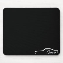 1969 Chevrolet Camaro SS White Silhouette Mouse Pad