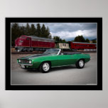 1969 Chevy Camaro Convertible Muscle Car Poster