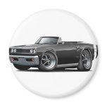 1969 Coronet RT Black-White Convert Refrigerator Magnet