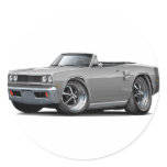 1969 Coronet RT Grey-Black Convert Round Stickers