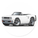 1969 Coronet RT White-Black Convert Round Stickers