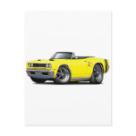 1969 Coronet RT Yellow-Black Double Scoop Hood Car Postcards