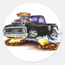 1970-72 Chevy C10 Black Truck Round Stickers