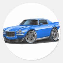 1970-73 Camaro Blue Car Round Sticker