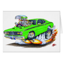 1970-74 Plymouth Duster Lime Car Greeting Cards