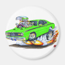 1970-74 Plymouth Duster Lime Car Magnets