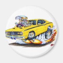 1970-74 Plymouth Duster Yellow Car Refrigerator Magnet