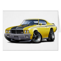 1970 Buick GSX Yellow Car Greeting Cards