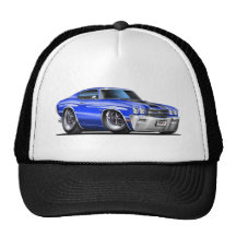 1970 Chevelle Blue-Black Car Mesh Hats