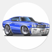 1970 Chevelle Blue-Black Car Sticker