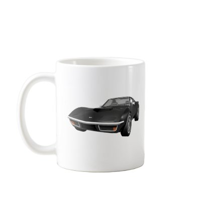 1970 Corvette Sports Car: Black Finish Mugs by spiritswitchboard