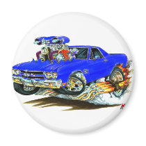 1970 El Camino Blue Truck Fridge Magnet