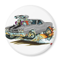 1970 El Camino Grey-Black Truck Fridge Magnets