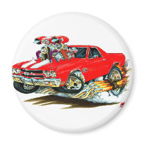 1970 El Camino Red-White Truck Magnets