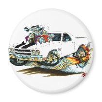 1970 El Camino White-Black Truck Magnet