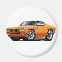 1970 GTO Judge Orange Car Fridge Magnet