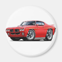 1970 GTO Judge Red Car Fridge Magnet