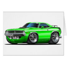 1970 Plymouth Cuda Green Car Cards