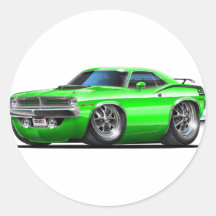 1970 Plymouth Cuda Green Car Sticker