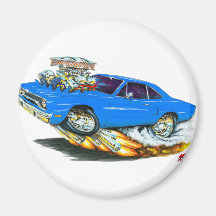 1970 Roadrunner Blue Car Fridge Magnet