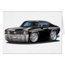 1971-72 Chevelle Black Car Greeting Cards