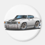 1971-72 Chevelle White-Black Car Refrigerator Magnets