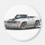 1971-72 Chevelle White-Black Convertible Refrigerator Magnets