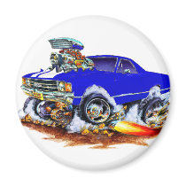 1971-72 El Camino Blue-White 4x4 Monster Truck Fridge Magnets