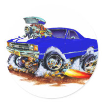 1971-72 El Camino Blue-White 4x4 Monster Truck Sticker