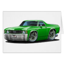 1971-72 El Camino Green Truck Greeting Card