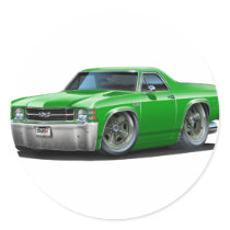 1971-72 El Camino Green Truck Round Sticker