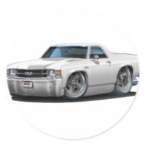 1971-72 El Camino White Truck Round Sticker
