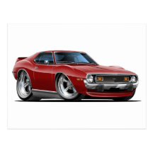 1971-72 Javelin Maroon Car Post Cards