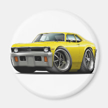1971-72 Nova Yellow Car Fridge Magnet