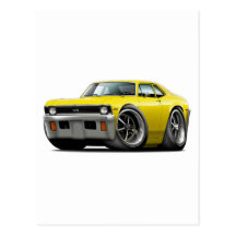 1971-72 Nova Yellow Car Postcard