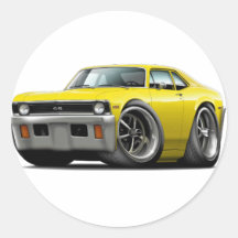 1971-72 Nova Yellow Car Round Sticker