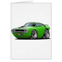 1971-72 Roadrunner Lime-Black Car Greeting Card