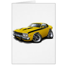 1973-74 Roadrunner Yellow-Black Car Card