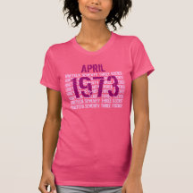1973 ou tous cinquantième roses de cadeau d'annive t-shirts